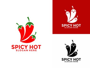 Chili Hot logo tasarım vektörü, kırmızı baharatlı biber logosu konsepti