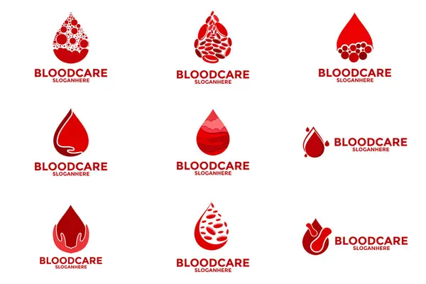 Kan logosu, kan bakım logosu dizaynı, Drip Blood logo dizayn şablonu.