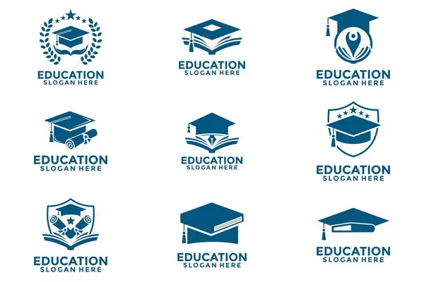 paket eğitim logo simgesi tasarımı vektör illüstrasyonu, eğitim logosu şablonunu ayarla