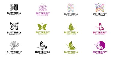 Büyük bir kelebek logo dizayn vektörü, kelebek güzellik logo tasarım simgesi