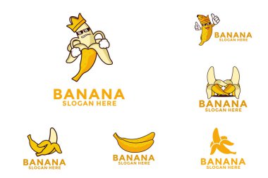 Muz Karikatür logo vektör dizaynı