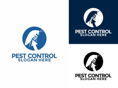 pest control logo tasarım vektörü, böcek ilacı logo simgesi, dezenfeksiyon servisi ve böcek kontrol logosu tasarım şablonu