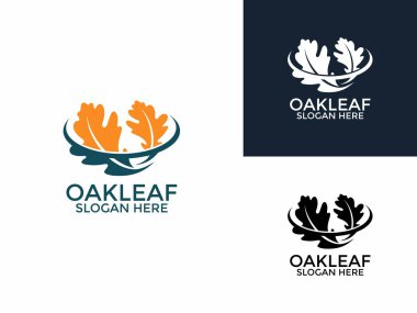 Meşe yaprağı logo tasarım vektör şablonu, Oak Leaves Finans logo tasarım ikonu, İş Logosu tasarımı