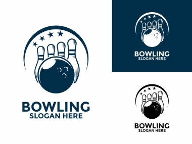 Bowling spor logosu vektörü, Yaratıcı Bowling logosu tasarım şablonu