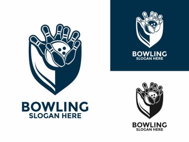 Bowling spor logosu vektörü, Yaratıcı Bowling logosu tasarım şablonu