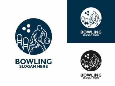 Bowling spor logosu vektörü, Yaratıcı Bowling logosu tasarım şablonu