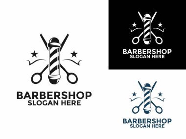 Berber dükkanı klasik Logo tasarım vektörü, Retro Salon saç stili logo tasarım şablonu