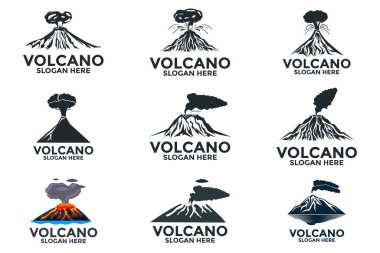 Volkan Dağı logo vektörü, Dağ Volkanı logo dizayn şablonu koleksiyonları