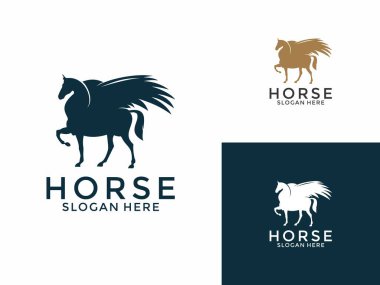 Horse Elegant Logo Symbol Vector, simple horse with wings logo vector illustration clipart