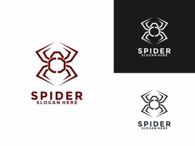 Örümcek C logo tasarım vektörü, Örümcek Böceği logo şablonu ile ilk Kimlik Harfi C