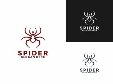 Spider A logo design vector, Initial Identity Letter A with Spider Insect logo icon template clipart