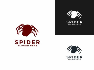 Örümcek logosu tasarım vektörü, Örümcek Böceği logo şablonu