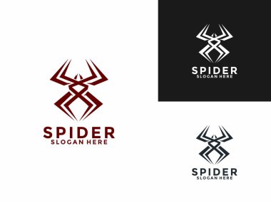 Örümcek logosu tasarım vektörü, Modern Örümcek Böceği logo şablonu