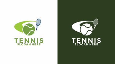 Güç Topu Tenis logosu vektörü, Tenis Spor Logosu Swoosh tenis topu ikonu ile Şablon Tasarımı
