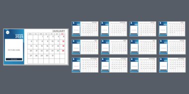 2025 takvim şablonu. Şirket, işletme, okul takvimi tasarımı resim, 2025 takvim tasarım vektörü