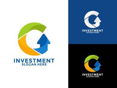 Arrow Up logo tasarım vektörlü G harfi. Yatırım başlangıç kimlik logosu tasarım şablonu. Büyüme logo vektörü
