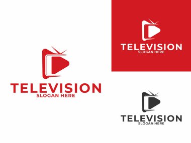 Televizyon ve Medya Oyun logo tasarım vektörü. TV ya da Televizyon kanalı logo tasarım şablonu