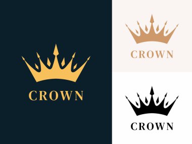 Yaratıcı Crown logo tasarım vektörü. Crown logo tasarım vektör şablonu