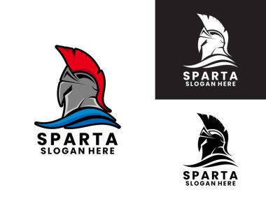 Dalga logosu tasarım şablonu olan şık bir Spartalı.