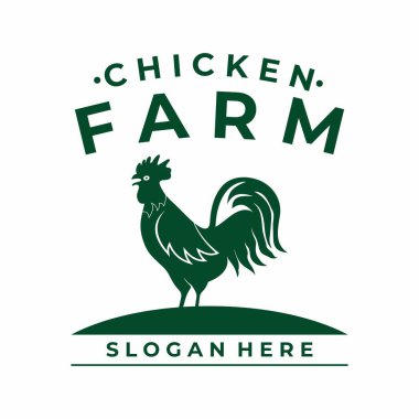 Horoz logosu tasarım vektör şablonu. Tavuk Çiftliği logo tasarımı simgesi