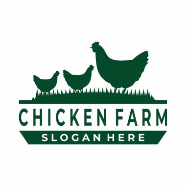 Tavuk çiftliği logosu tasarım vektör şablonu. Çiftlik logosu tasarım vektörü. Horoz Çiftliği iş logosu tasarım simgesi