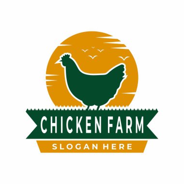 Chicken Farm logo tasarım vektör şablonu. Horoz çiftliği logo tasarım vektörü