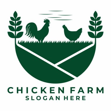 Çiftlik Tavuğu logo tasarım ikonu. Doğa Horozu Çiftliği logosu tasarımı