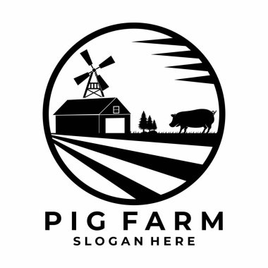 Çiftlik etiketi logo tasarım vektörü. Çiftlik dairesi logo tasarım vektör şablonu
