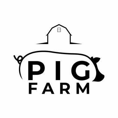 Domuz ve Çiftlik Evi Sanat Logosu Tasarım Şablonu