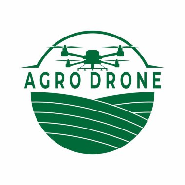 Modern Tarım logosu tasarım vektör şablonu. Ziraat İHA Teknolojisi