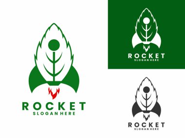 Rocket nature logo design vector template. Rocket leaf logo design icon