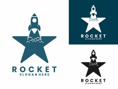Rocket start logo design vector template