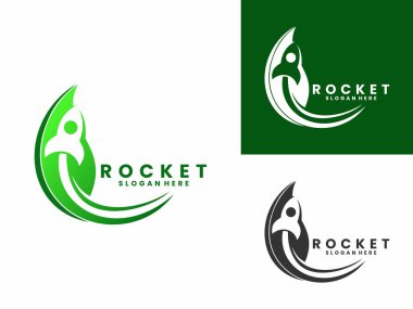 Rocket Leaf logo design vector template. Rocket Nature logo icon