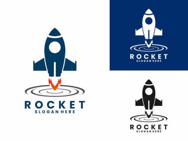 Rocket launch startup logo design vector template. Creative start up logo design
