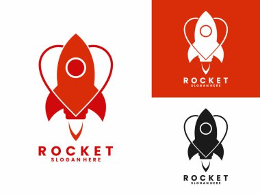 Rocket love logo design vector template. Rocket launch with line heart logo design