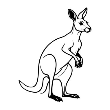 Black silhouettes of kangaroo on a white background styling for your design. vector illustration, isolated objects clipart