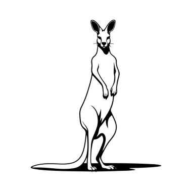 Black silhouettes of kangaroo on a white background styling for your design. vector illustration, isolated objects clipart