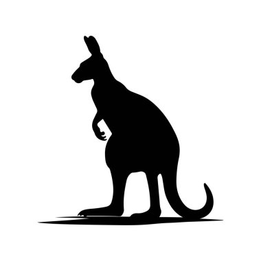 Black silhouettes of kangaroo on a white background styling for your design. vector illustration, isolated objects clipart