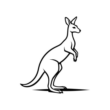 Black silhouettes of kangaroo on a white background styling for your design. vector illustration, isolated objects clipart