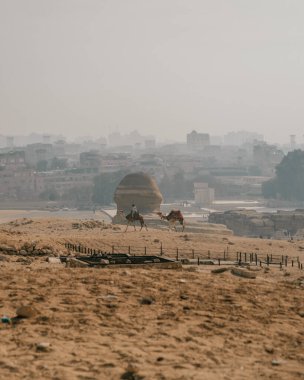 Sfenks Mısır 'ın Giza şehrini izliyor