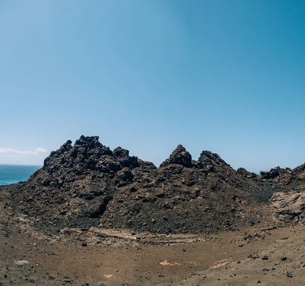 stock image Rugged landscape of volcanic Bartolome Island, Galapagos Island
