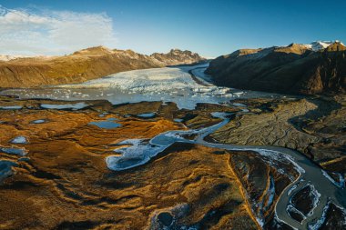 Aerial view of Skaftafellsjokull Glacier in Vatnajokull National Park, Iceland clipart