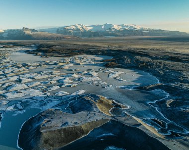 Aerial view of Haoldukvisl glacier in Vatnajokull National Park, Iceland clipart