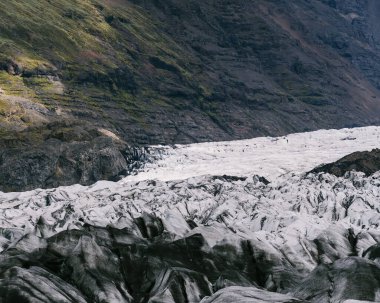 Close-up view of the jagged ice formations of Svinafellsjokull Glacier, South Iceland clipart