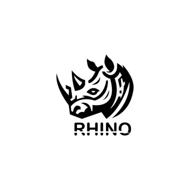 Gergedan logosu tasarım vektör şablonu. Gergedan simgesi simgesi