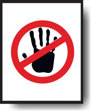 El izi yok. Vektör çizimi. El izi işareti yok..