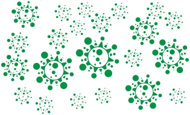 Seamless abstract pattern with vector covid virus illustration.