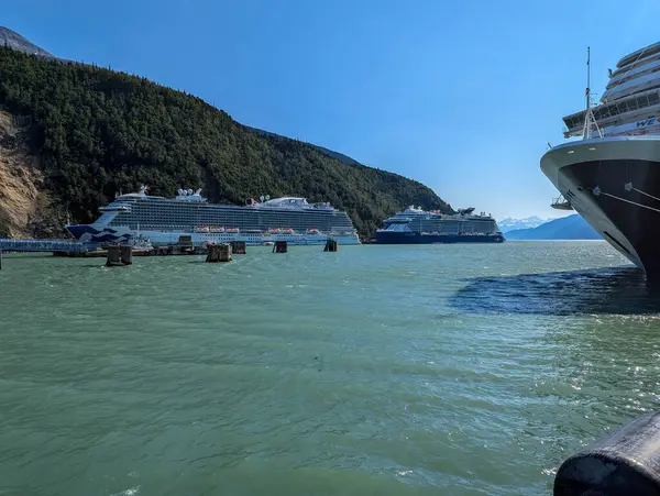 Skagway, Alaska 2024.08.06. Seyir gemileri S limanına yanaştı.
