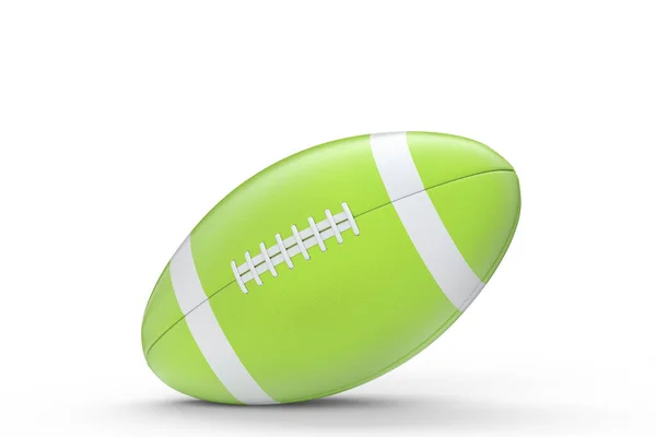 Green American Football Ball Isolated White Background Rendering Sport Accessories — Stockfoto