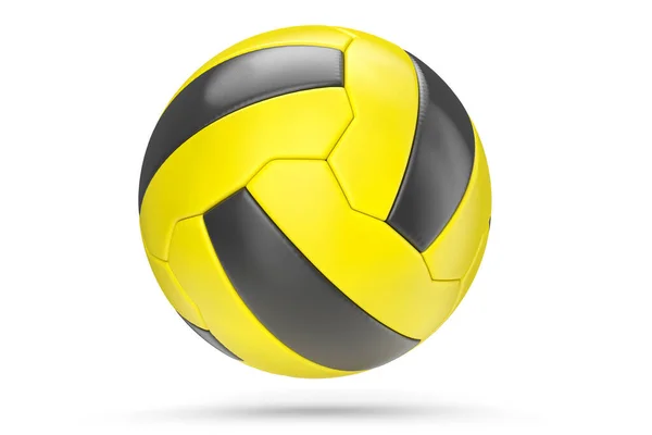 Желтый Футбол Футбольный Мяч Изолированы Белом Фоне Рендеринг Спортивных Аксессуаров — стоковое фото